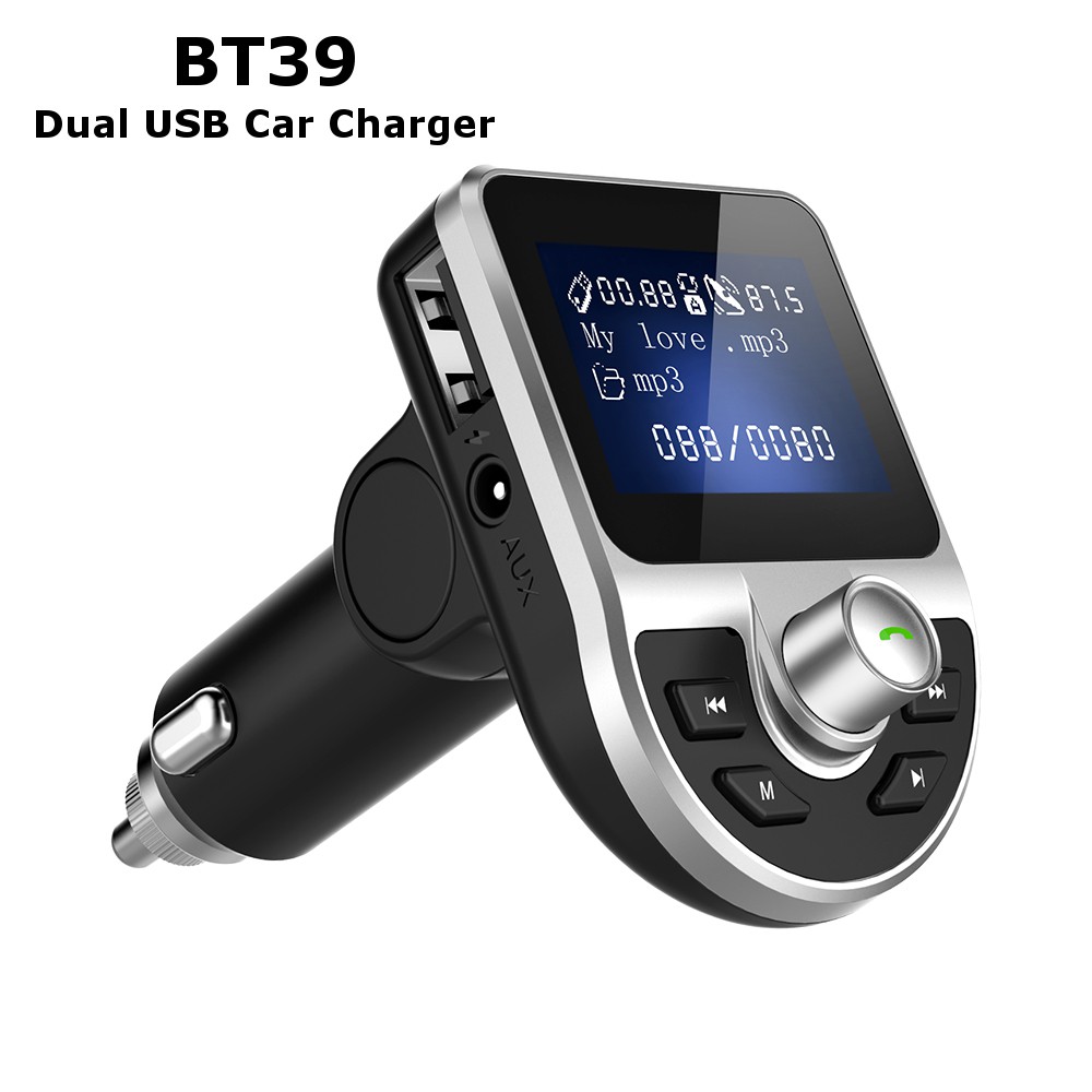 Dual USB Car Charger BT39 3.1A Handsfree Bluetooth FM Transmitter Music Player Car Kit