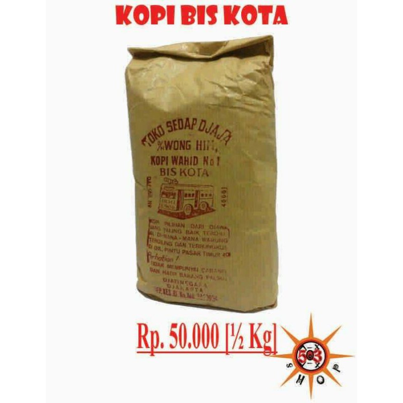 

KOPI BIS KOTA PREMIUM 1/2 KG / ASLI KOPI TOKO SEDAP DJAJA WONG HIN / KOPI WAHID NO 1 JATINEGARA ASLI