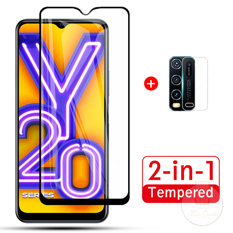 2in1 Tempered Glass Pelindung Layar Vivo Y53s Y51A Y31 2021 Y51 2020 Y12I Y20 Y30 Y50 Y20I Y30I V20 V20Se Y15 Y11 Y91C Y19 Y91 Y93 Y95