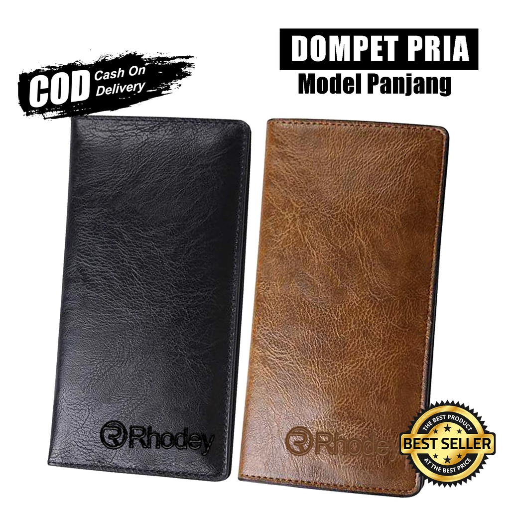 Dompet Panjang Pria Import Murah Bahan Kulit PU Minimalis Simpel Model Lipat Slot Kartu