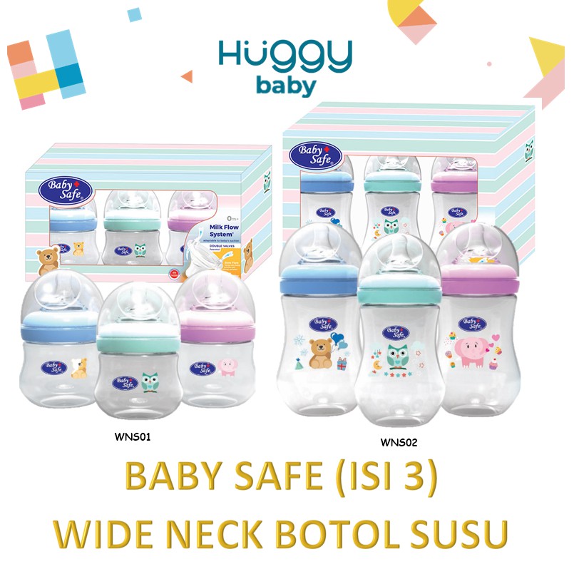 Baby Safe WNS001 WNS002 125ml 250ml WNS01 WNS02 Wide Neck Bottle | Botol Susu Anak