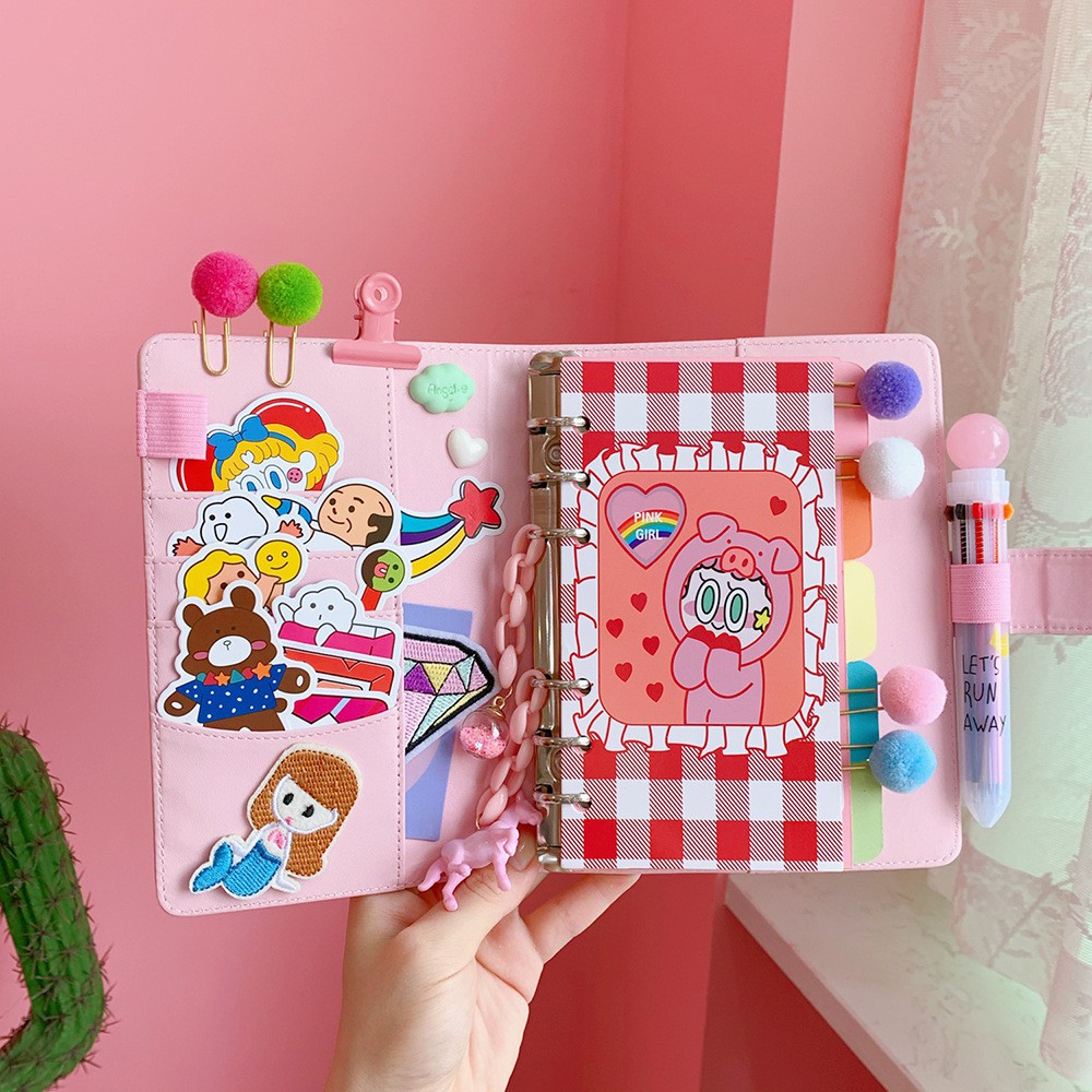

Buku Binder A6 Agenda Planner Bahan Kulit PU Warna Pastel Girl