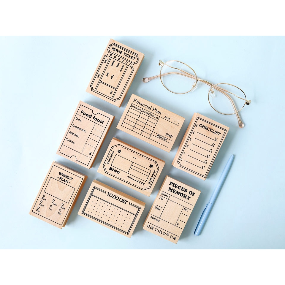 

Joytop The Planning Room Wooden Block Stamp - Cap / Stempel Format Dekorasi Jurnal