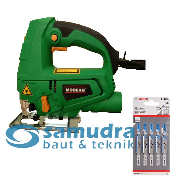 MODERN Mesin Jigsaw Laser M-2200L & BOSCH T 118 A Mata Gergaji Besi