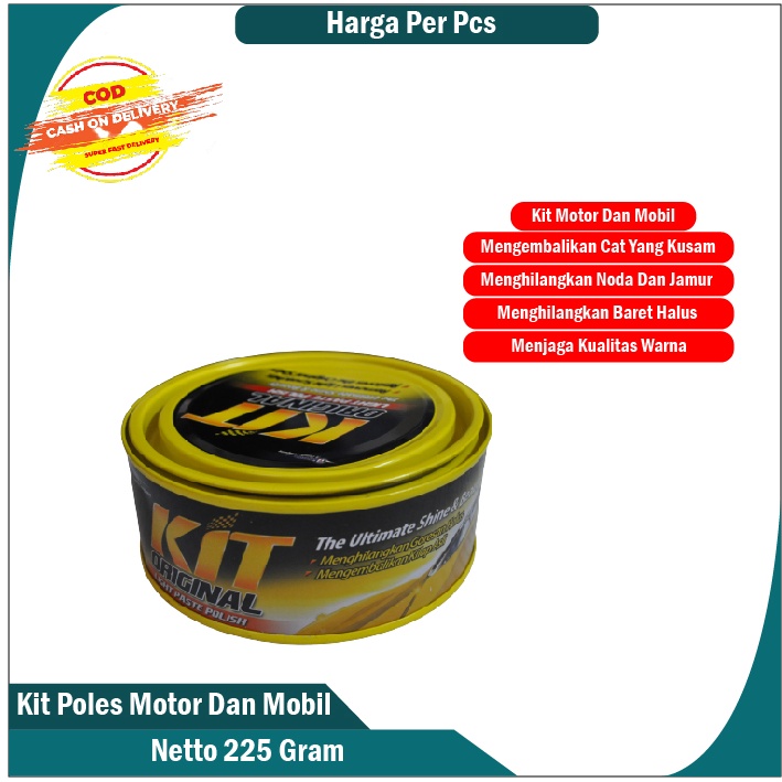 Kit Motor Mobil Kit Paste Wax ORIGINAL KALENG 225 GRAM 100% MURAH Kit Pengkilap Body Kit Motor Murah