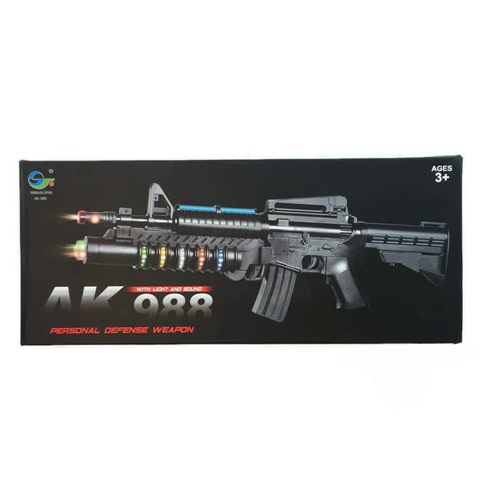 Mainan Pistol Elektronik AK-988 Senapan Laras Panjang Lampu