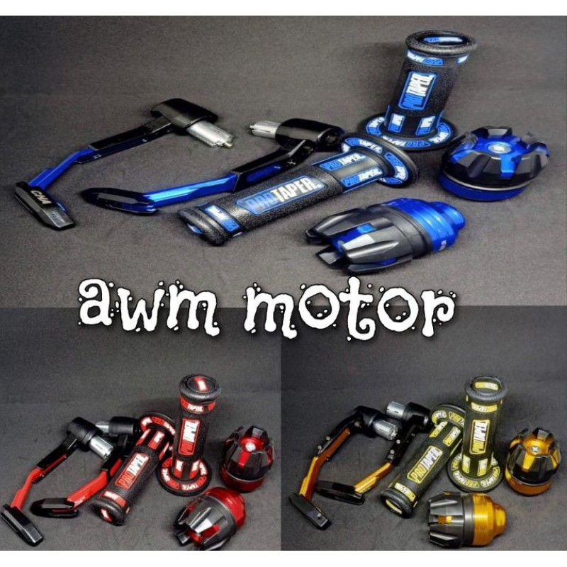 (paket 3in1) Proguard robot + handgrip protaper warnu + Jalu as roda depan universal motor