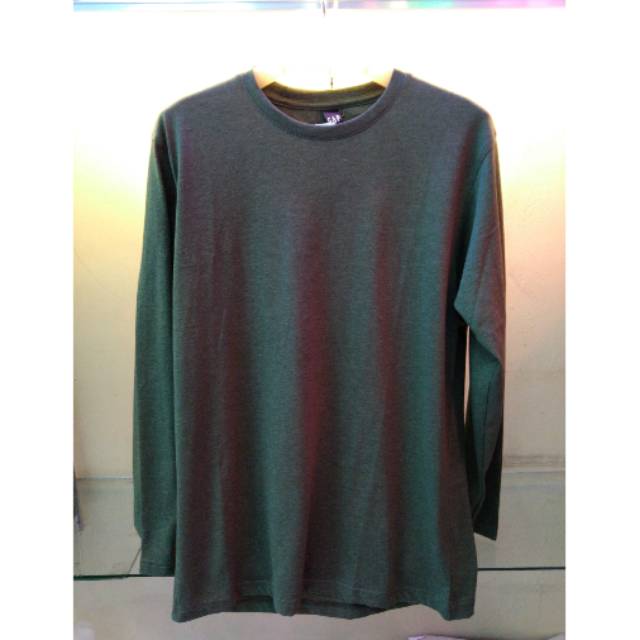 Kaos polos panjang hijau army misty
