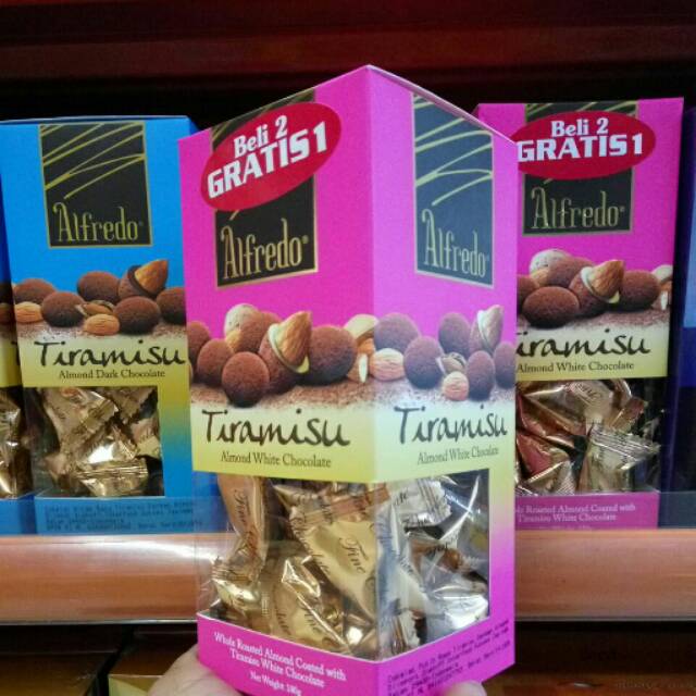 

(beli 2 gratis 1) coklat alfredo tiramisu almond mhite /180gr