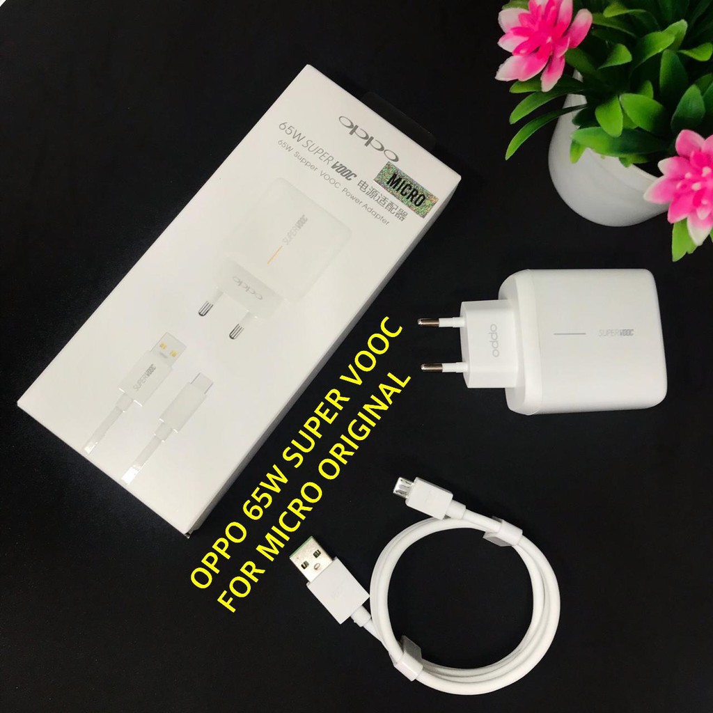 Charger OPPO RENO 8 65W VOOC 4A 7Pin Fast Charging Original Micro USB &amp; TYPE-C Charger OPPO RENO 5PRO 65W