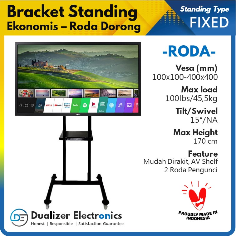 Bracket Standing TV 65 60 55 50 49 43 42 40 32 Inch Stand TV Roda Trolley