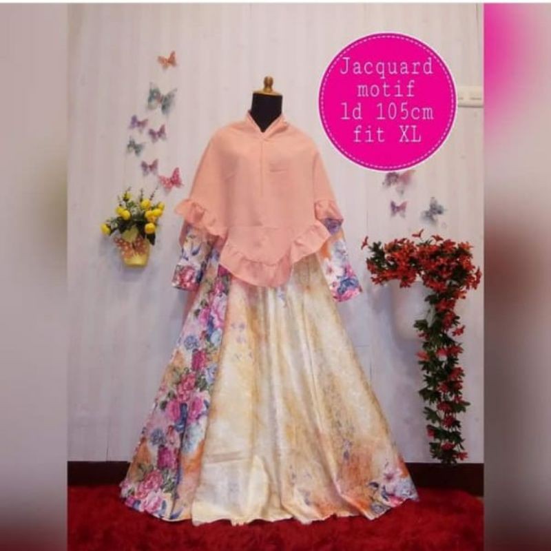 gamis jacquard motif