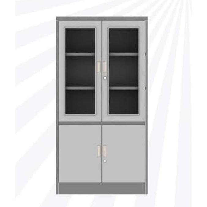 

[[COD]] lemari arsip besi kombinasi pintu 1/2 kaca 1/2 panel TOP by datascript FREE ONGKIR Kode 638