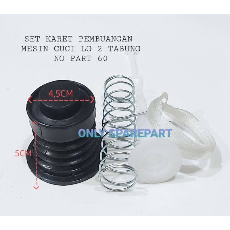 1 SET Seal Karet Pembuangan Mesin cuci LG 2 Tabung No 60