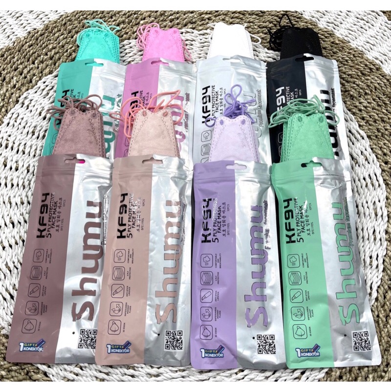 SHUMU KF94 10PC.MASKER KOREA KF94 SHUMU 5PLY WARNA WARNI IZIN KEMENKES PROMO