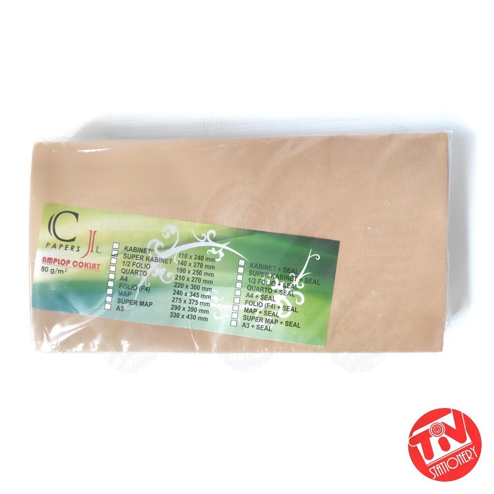 

Amplop Coklat Super Kabinet (1 Pack = 100 pcs)