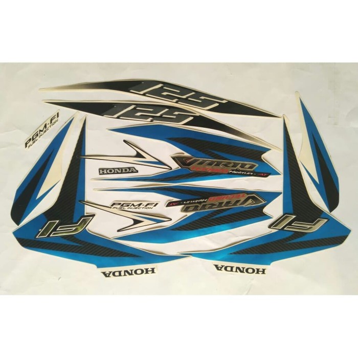 NEW!! stiker striping honda vario techno 125 2013 putih biru