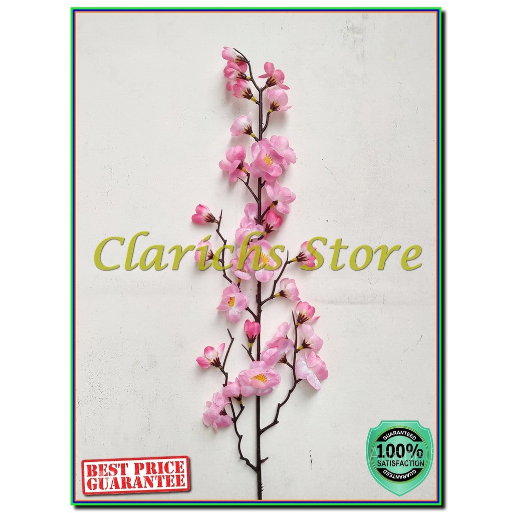 Tangkai Bunga Sakura - Bunga Plastik Sakura Imlek Artificial Pajangan Hiasan Rumah Konyan Gong Xie-Pink