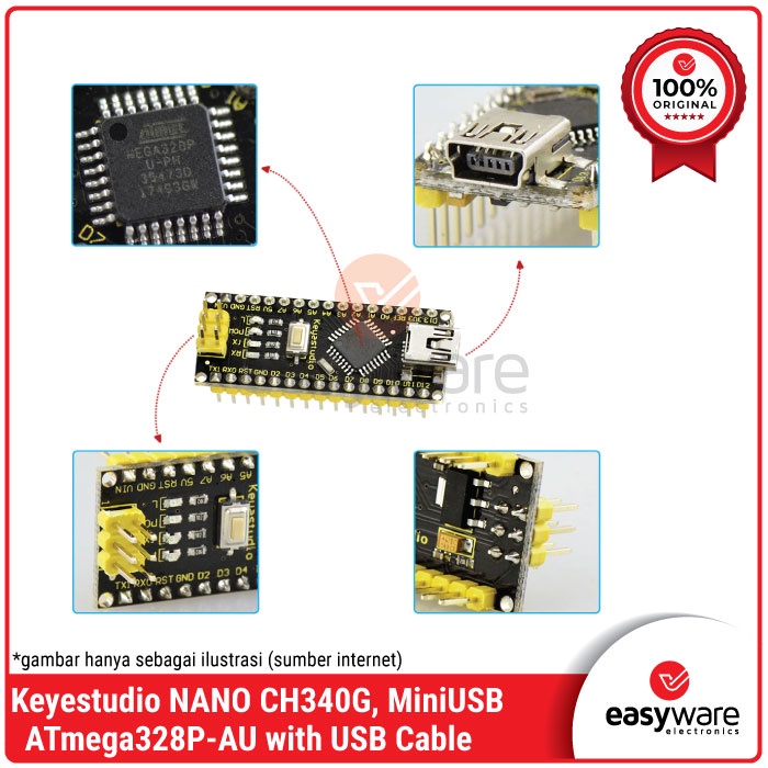 Keyestudio NANO CH340 Board with cable like Arduino Nano V3 CH340G