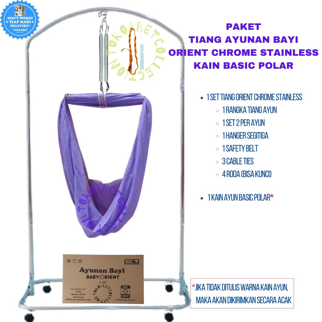 PAKET Ayunan Bayi Manual Portable ORIENT dan Kain Kelambu Hanger Per VARIASI TOKOABET