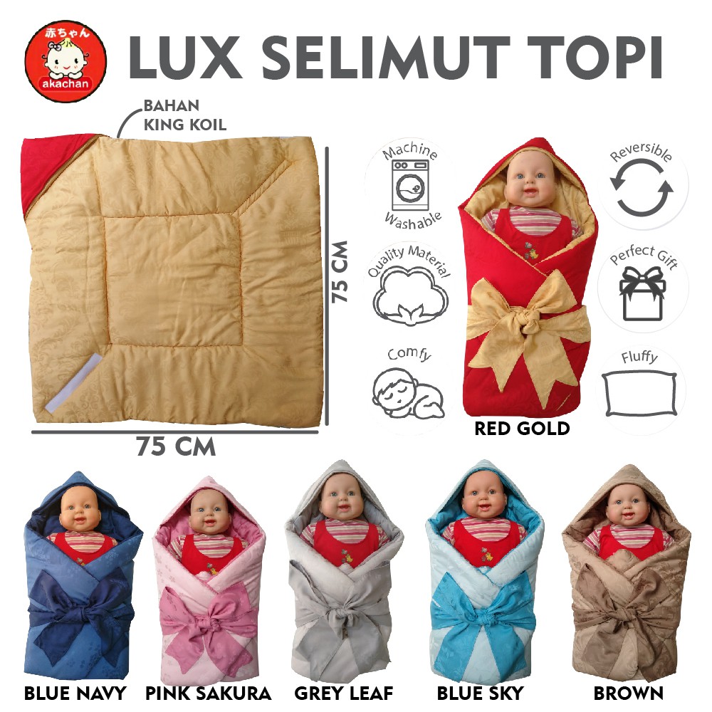 LUX Selimut topi pita Akachan baby blanket tencel sutra bayi cocok untuk kado