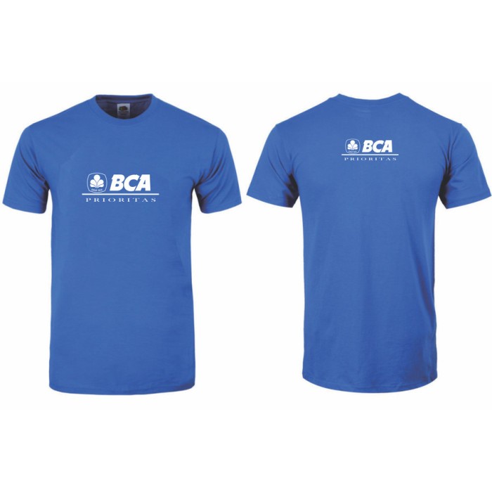 KAOS BAJU COMBED 30S DISTRO BANK BCA PRIORITAS POLOS CUSTOM INDONESIA KUALITAS BERKELAS