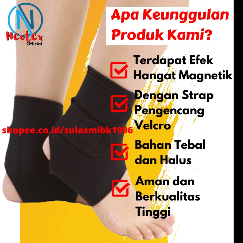 Deker Ankle Korset Terapi Pergelangan Kaki Magnetik Magnet Pemanas Engkel Nyeri Kaki