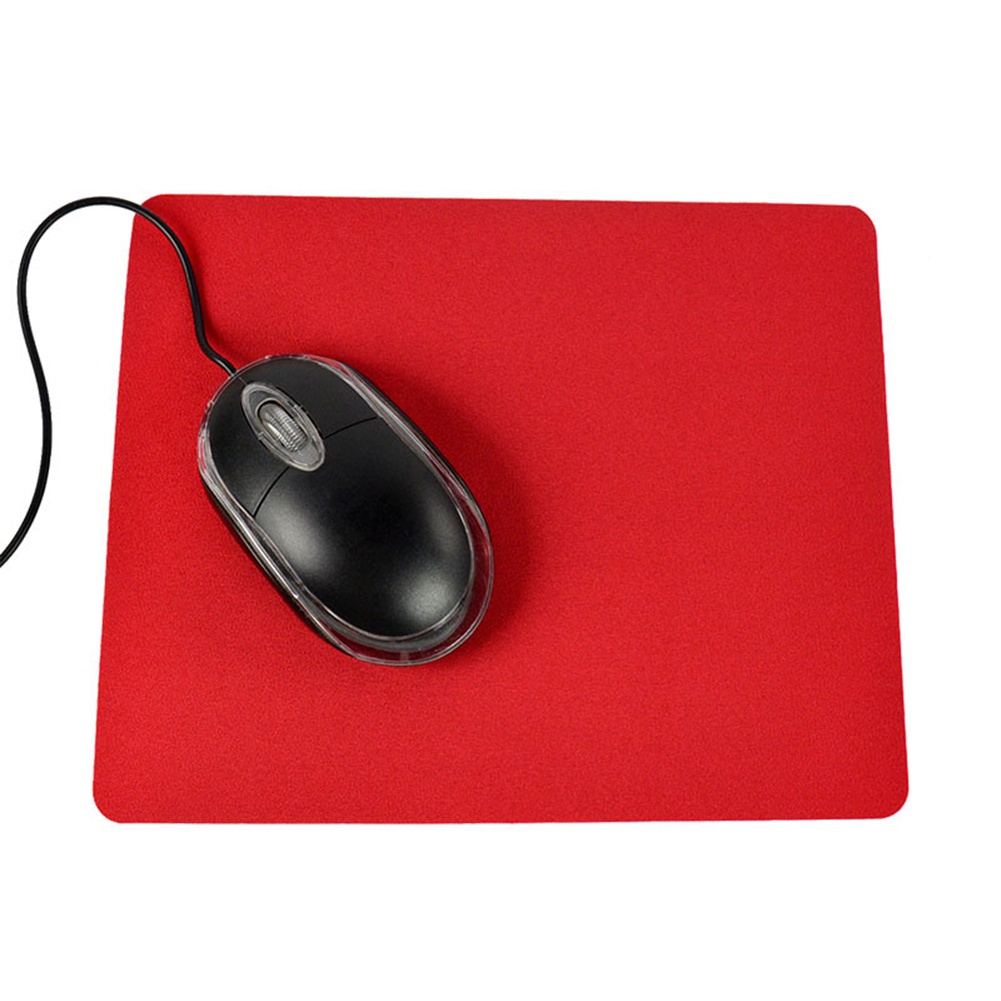 Mouse Pad Gaming Anti Slip Bentuk Persegi Panjang Warna Polos Ukuran 21.5x17.5cm Untuk PC / Laptop