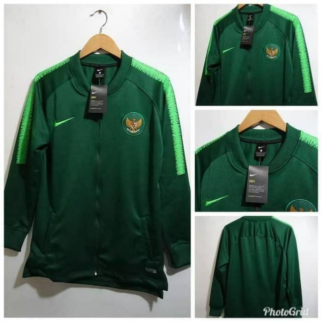 JAKET ANTHEM TIMNAS INDONESIA TRAINING HIJAU GREEN GRADE ORI