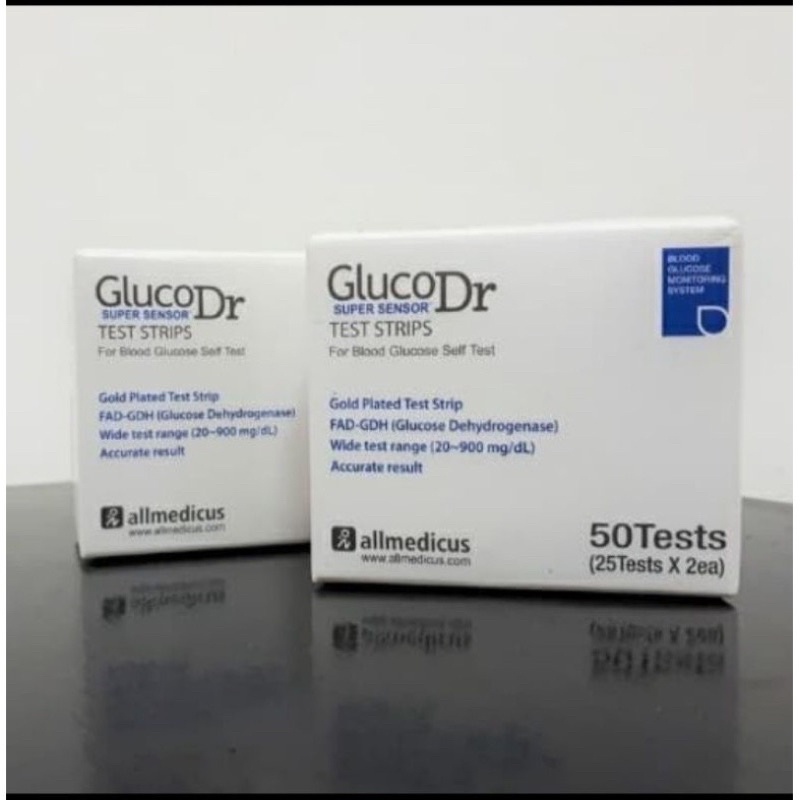 Strip Gluco Dr Super Sensor 25 dan 50 Refill GlucoDr AGM 2200 2300 3000 Isi Ulang Slim Plus