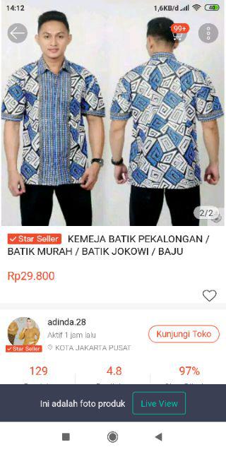 Kemeja Batik Pekalongan / Batik Murah / Batik Jokowi / Baju Kondangan / Baju Batik / Kemeja Batik