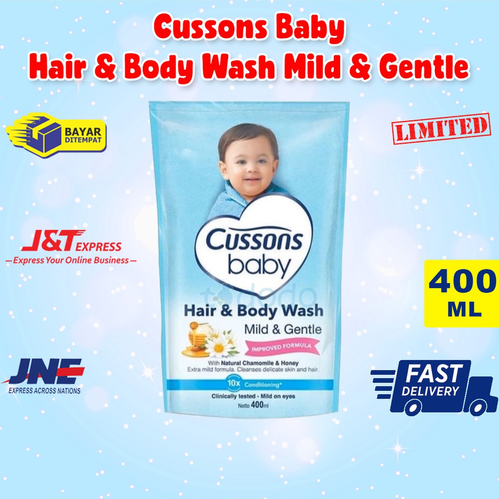 Cussons Baby Hair &amp; Body Wash Mild &amp; Gentle 400ml - Sabun dan Shampoo Bayi