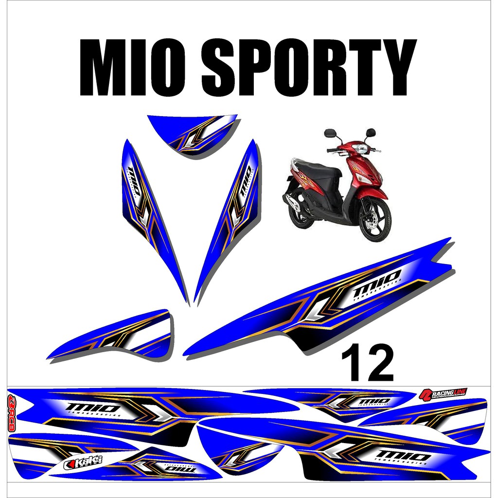 Stiker Sticker Striping Motor Variasi Yamaha MIO SPORTY Racing Murah Desain DS MIO - 12