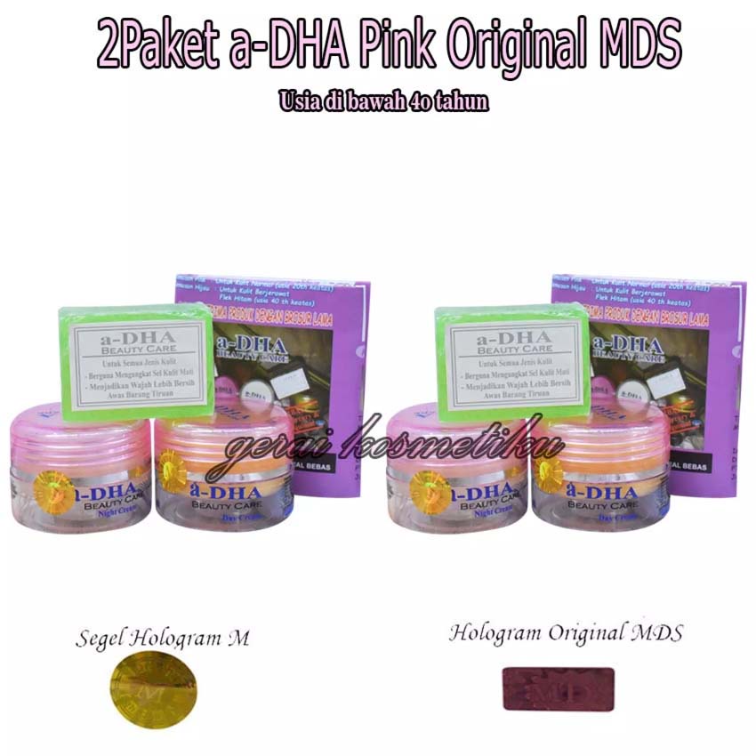 BIG PROMO !!! [ 2PAKET ] PAKET CREAM ADHA PINK / CREAM A-DHA ORIGINAL MDS (40 TH KEBAWAH) adha orii