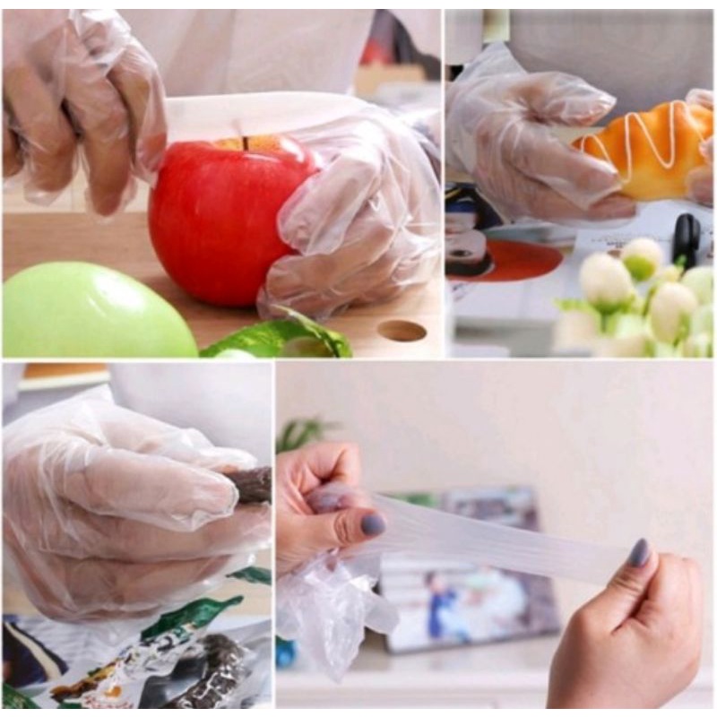 Sarung Tangan Plastik Sekali Pakai Disposable Gloves Isi 100 pcs