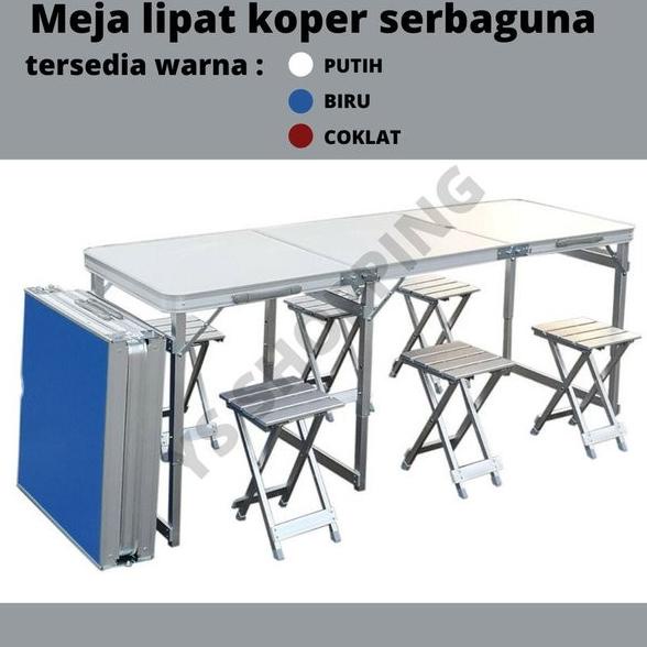 New Meja Makan - Meja Lipat Koper - Meja Lipat Hpl 180X60Cm 4E3U939Flf