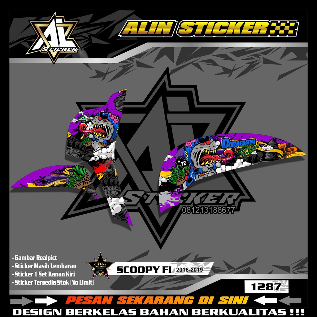 1287 STRIPING SCOOPY NEW 2017-2019 - STRIPING VARIASI DORAEMON