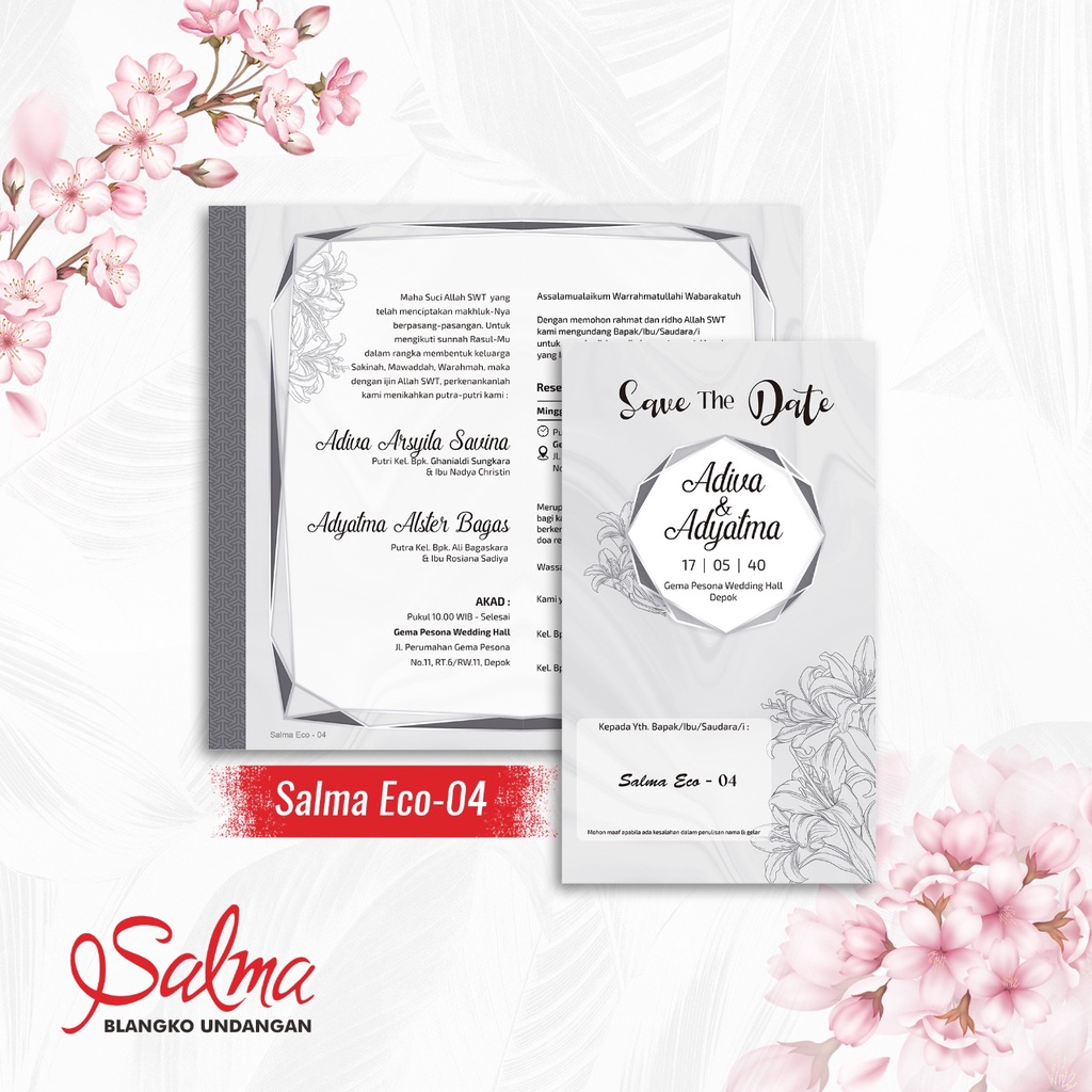 Salma Eco 04 | Blangko Undangan | Undangan Print | Undangan Kosong | Undangan | Undangan Simple | Un