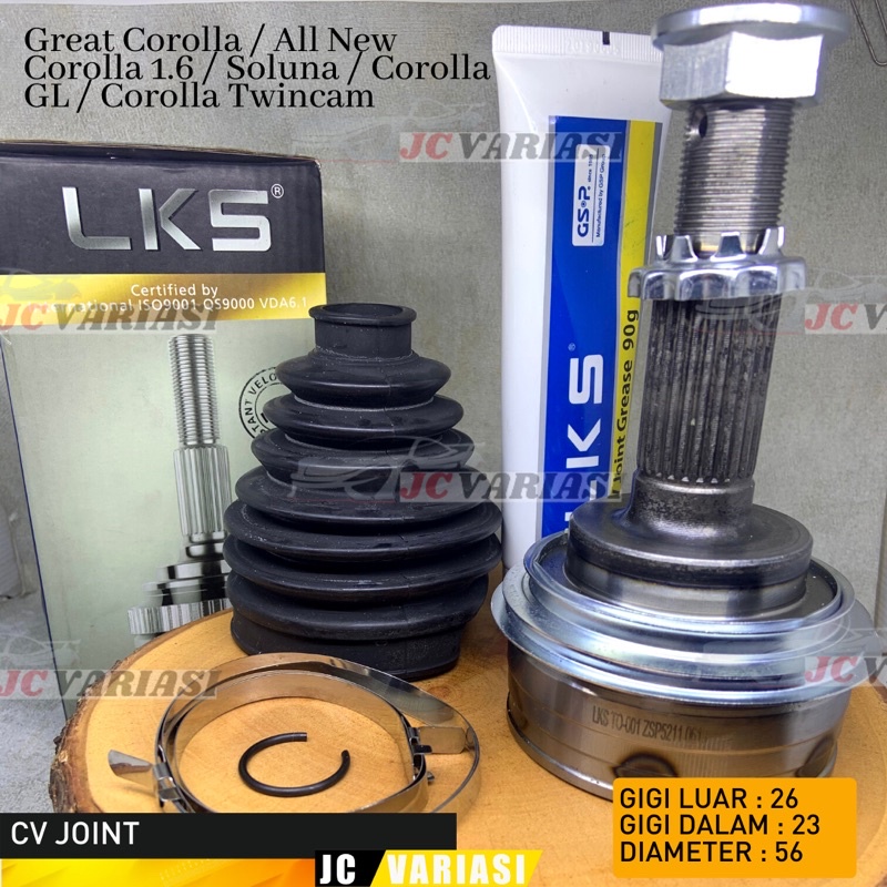CV JOINT AS RODA LUAR GREAT COROLLA / ALL NEW COROLLA 1.6 / COROLLA GL / SOLUNA / TWINCAM