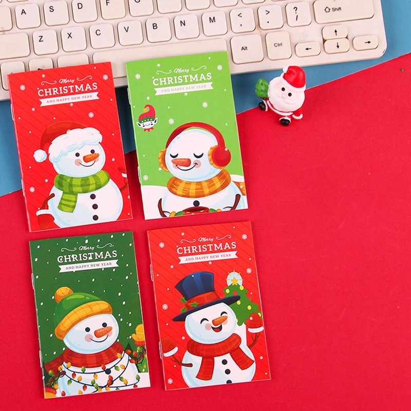 Zzz 10pcs / Set Buku Catatan / Jurnal Mini Motif Natal Untuk Pelajar