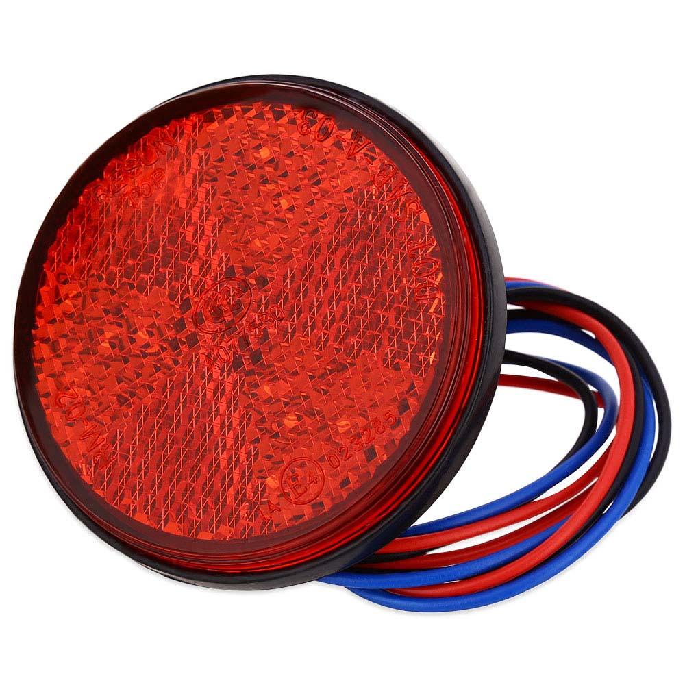 Lanfy Lampu Ekor Bulat Mobil 24lampu Indikator SMD Putih/Kuning/Merah Turn Singal Light