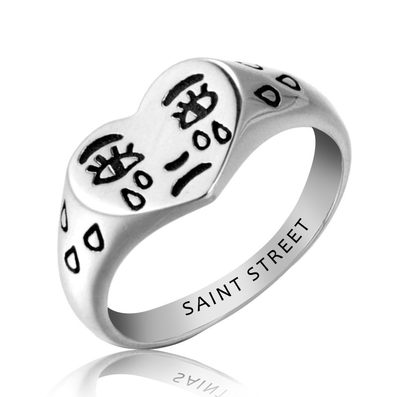 New product jewelry European and American fashion style copper simple lettering pattern ring