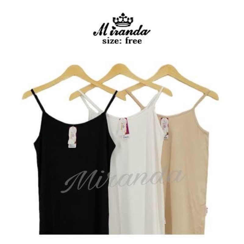 Singlet tanktop miranda tali tipis halus lembut kualitas bagus hitam putih tanktop yukensi miranda original 100%