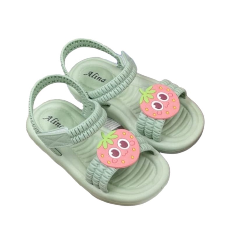 Sepatu sendal anak fariasi pariasi strawberry,sendal karet anak perempuan tali belakang.sandal jelly anak nyaman.