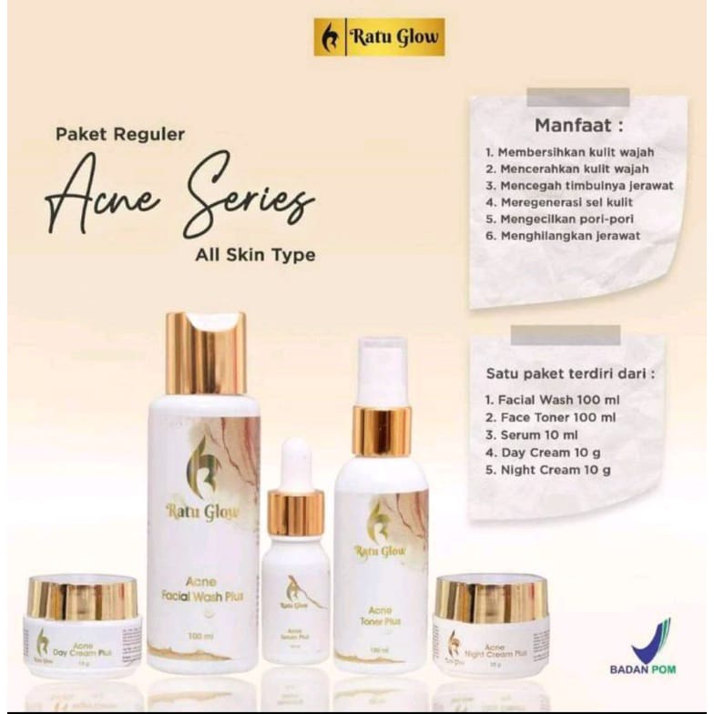 RATU GLOW SKINCARE PAKET BRIGHTENING &amp; ACNE ORIGINAL PENCERAH WAJAH