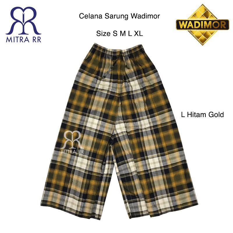 Celana Sarung Wadimor Motif Salur Kotak Kombinasi Sarcel Dewasa S M L XL