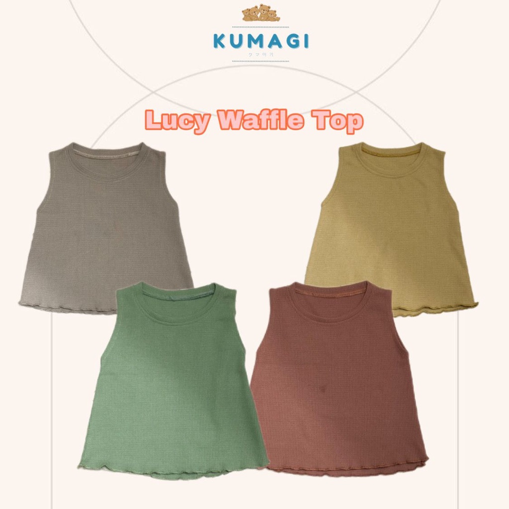 KUMAGI- Lucy waffle top atasan anak perempuan 6 Bulan -7 tahun 100% Catton Waffle