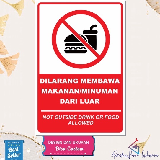 

stiker dilarang membawa makanan dari luar