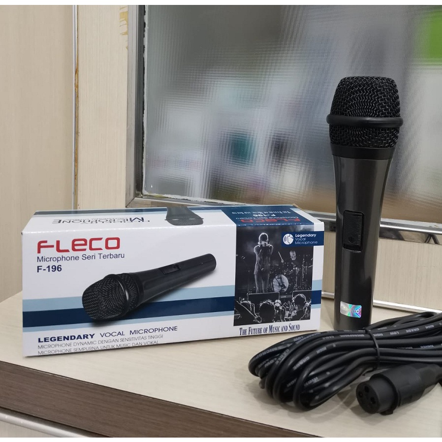 bisa cod FLECO microphone kabel panjang 6 meter full mik salon aktif mik masjid mik karaoke dynamik