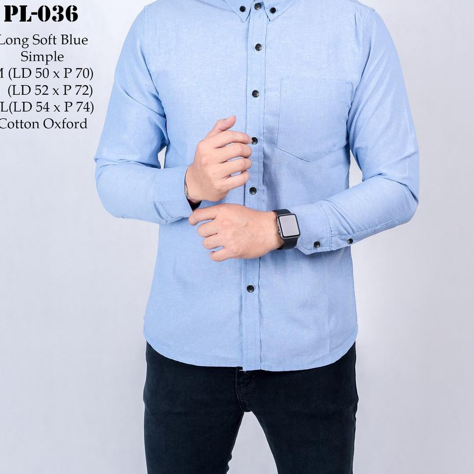 ndv40 #HEM COWOK POLOS LENGAN PANJANG// BLUE SKY °•.¸¸.•°`